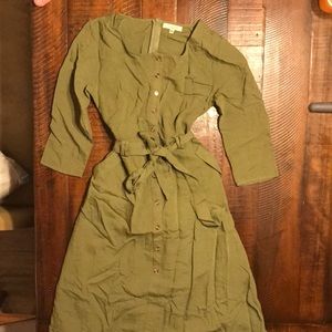 ROOLEE Polagram S Green Buttondown Dress